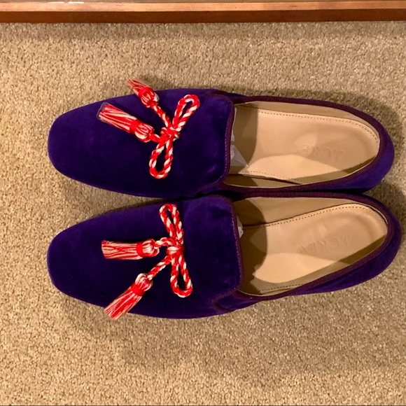 JCrew Velvet Smoking Loafers, Tasseled, 6, GIFTABLE